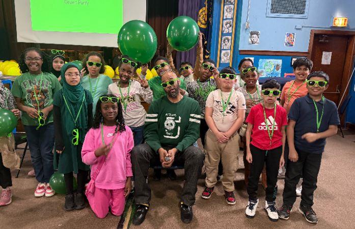  students celebrating green party
